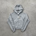 Gray/contrast stitching sweatshirt