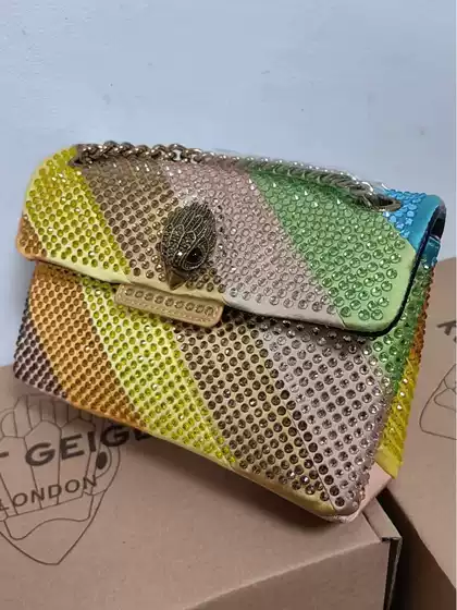 Eagle Head Bag UK kurt geiger Single Shoulder Crossbody Bag Rainbow Leather Rhinestone High Color Value