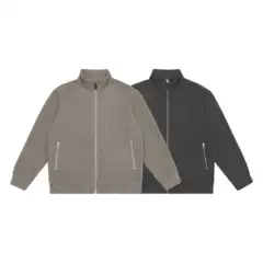 Stand-up collar cardigan sweatshirt for men, 2026 spring/autumn new American style heavy solid color jacket, versatile casual jacket, trendy