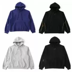 High-End Nocta Collaboration 3D Silicone Print Fleece Sweatshirt with Reflective Stripe Technology, Unisex Set