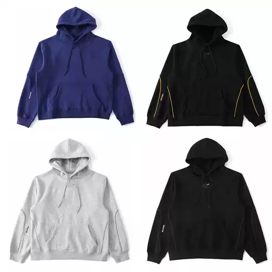 High-End Nocta Collaboration 3D Silicone Print Fleece Sweatshirt with Reflective Stripe Technology, Unisex Set