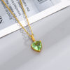 New Seiko Inlaid Olive Green Love Necklace Women's Mori Style New High-value Fashion Heart-shaped Pendant Necklace