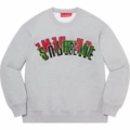 E528ss21 supreme stacked crewneck colorfulembroider gray