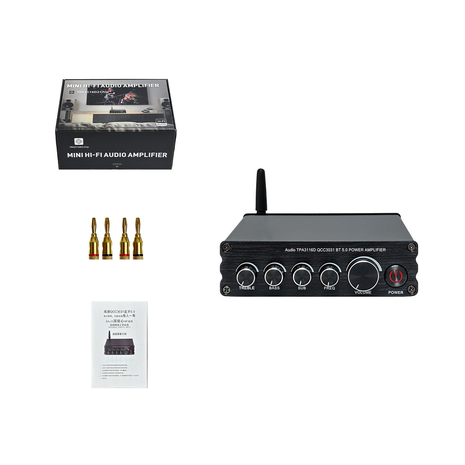 Cross-border Wholesale 3116 Mini Small Portable Power Amplifier Home Car Bluetooth Digital Power Amplifier