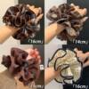 Korean Retro Blue Plaid Four-Layer Scrunchie for Women, High-End Oversized Bun Hair Tie, Hair Rope, Headwear