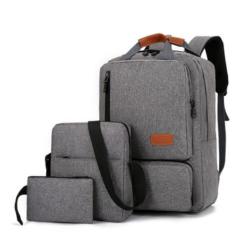 Cross-border New Three-piece Backpack Men's Business Outdoor Large-capacity Commuter Schoolbag Trendy Backpack for Male High School Students