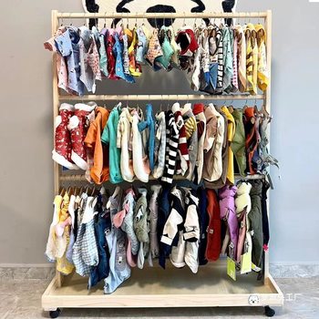 Solid Wood Clothes Hanger Pet Clothes Hanger Dog Bedroom Floor-Standing Small Wardrobe Indoor Storage Kitten Home Wholesale Wholesale
