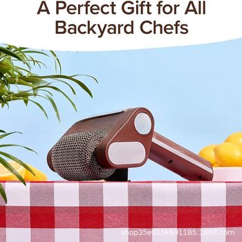 Rechargeable Stainless Steel Roller Barbecue Brush with Light, Bristle-Free, Special Food-Grade Cleaning Brush, Cross-Border Supply