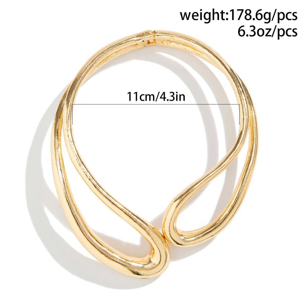 exaggerated glossy ring metal style choker necklace retro hollow irregular spring collar for women