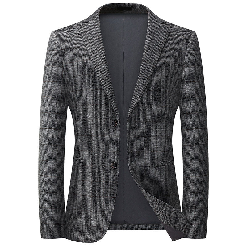 Áo Vest/Blazer Nam Dáng Ôm Vải Jacquard Co Giãn Không Nhăn Màu Xám