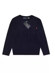 RL Ralph Lauren embroidered pony cable knit sweater crewneck pullover casual versatile old money style
