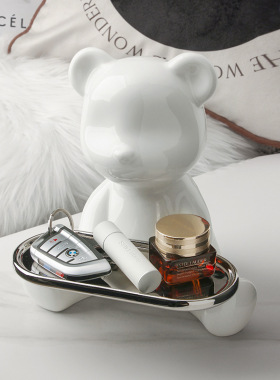 贝汉美暴力熊托盘玄关钥匙收纳摆件跨境家居客厅电视柜装饰品