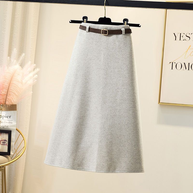 Casual Loose A Line Midi Skirt for Women High Waist Slim Fit Simple Design Autumn and Winter Wear Wholesale
