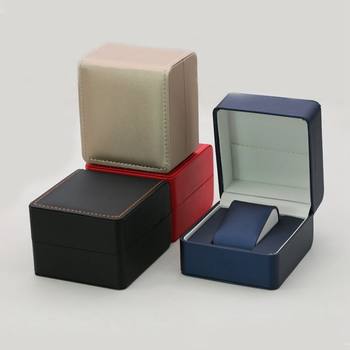 Rounded Corner Watch Packaging Watch Box Storage Elegant Brushed Pu Leather Watch Box Flip-Top Watch Box Gift Box