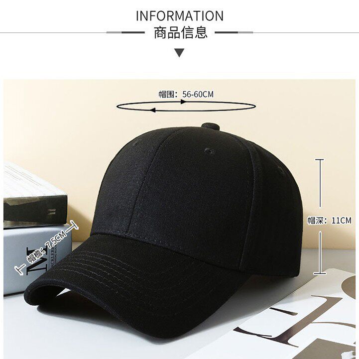 纯棉广告帽棒球帽男女同款大头围宽檐加深鸭舌帽纯色团建活动帽子
