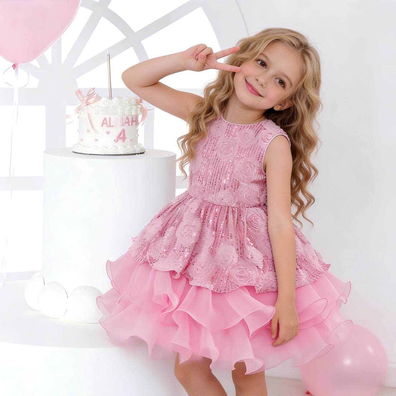 girl dress princess dress children's dress flower girl wedding dress sequin mesh cake tutu dress