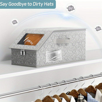 Hat Storage Box Dustproof Storage Box Zipper Box Hat Large Capacity Stackable Baseball Cap Storage Box