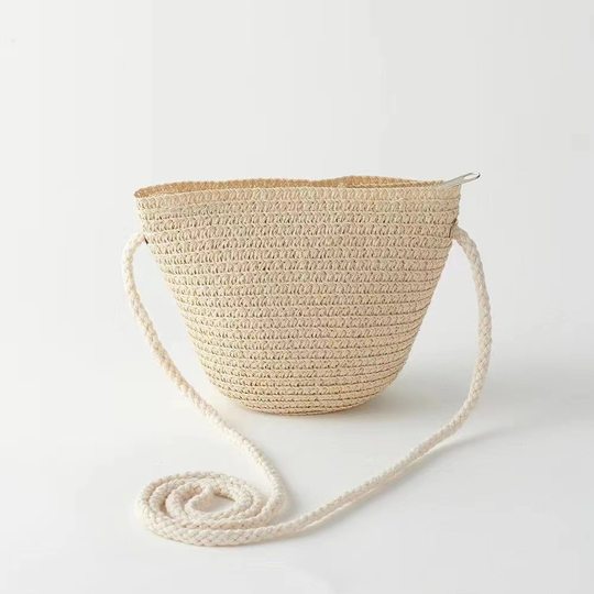 Summer Handmade Straw Woven Children's Bag Single Shoulder Small Crossbody Bag Baby Girl Handmade DIY Cute Change