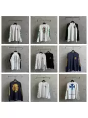 Cross-Border Ch Crowe Long-Sleeved 25Ss Autum Loose Long-Sleeved European and American Street Fashion Brand Men and Women Same Style Drop Shipping
