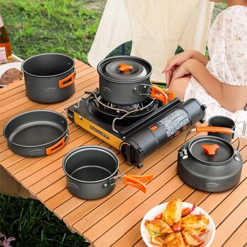 Wholesale Outdoor Pots, Camping Cookware, Water Kettle, Frying Pan, Portable Outdoor Stove, Camping Tableware, Pot Supplies