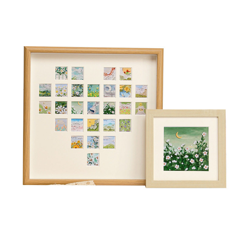 Oil painting stick picture frame diy four-grid nine-grid hand-made creative gift wholesale square photo frame decoration