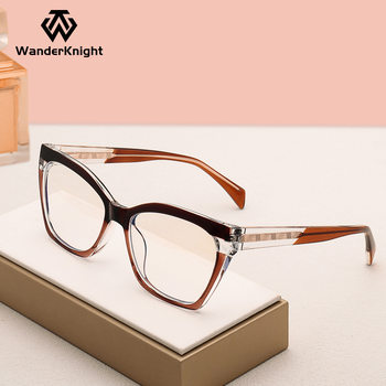 2025 cross-border new TR pin anti-blue myopia frame metal cat's eye fashion glasses frame wholesale