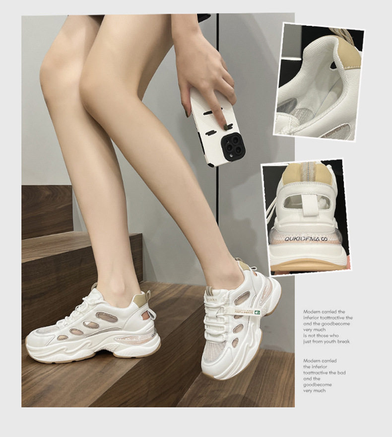 Dép sandal nữ quai chữ V đơn giản đế wedge PU thoáng khí — Xanh dương, Mơ chi tiết 2
