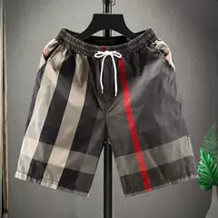 Thin Men's Five-point Pants Summer Home Plaid Large Pants Fashionable Casual Beach Pants Outer Wear Men's Shorts