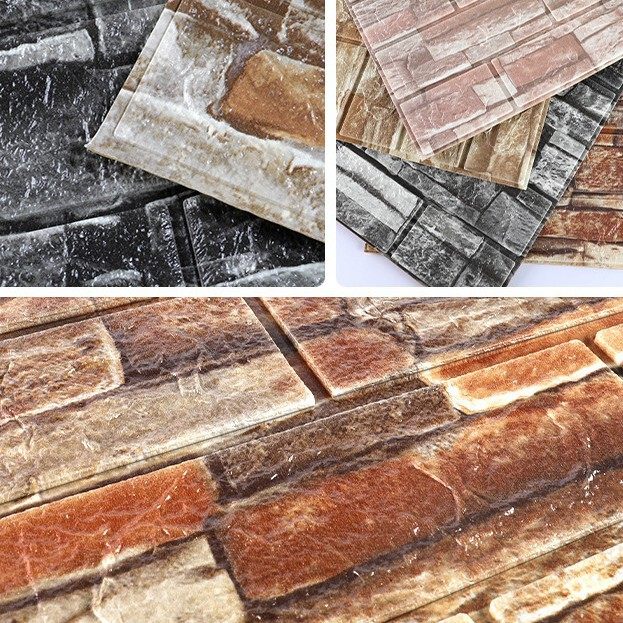 跨境3D立体墙贴砖纹贴自粘墙纸XPE泡棉35*38.5小尺寸装饰自贴墙饰