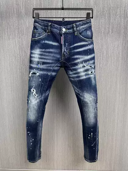 A232 splicing two-dimensional fashion brand jeans European and American cross-border Men's straight Denim trousers European station Denim