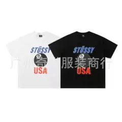 2025 New Summer European and American Streetwear Classic World Tour Print Letter Unisex Short Sleeve Shirt Wholesale Drop Shipping