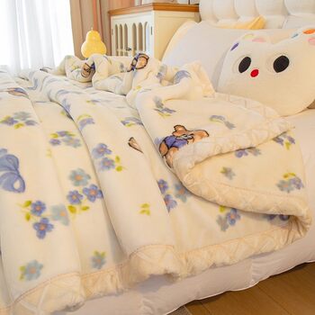 Winter Raschel Blanket Fleece-Lined Bed Sheetss 25 Years New Winter Quilt Thickeneded Blanket Rental Room Warm Blanket