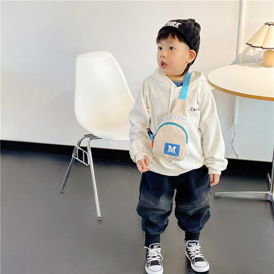 Children's chest bag 2024 spring and summer new autumn and winter portable contrast color trendy Western style shoulder bag lightweight fashion messenger bag