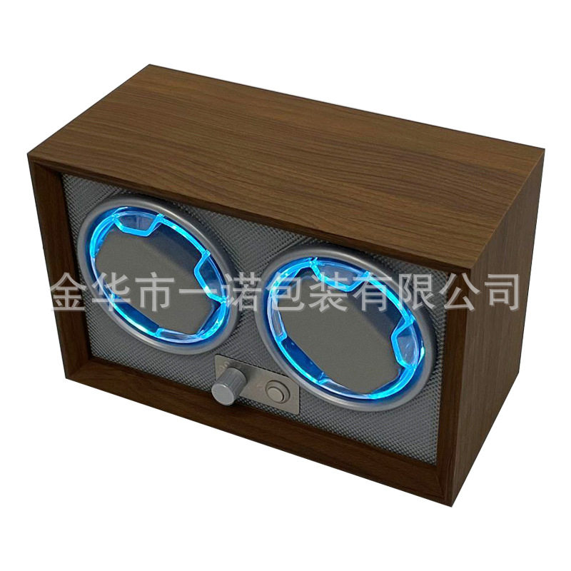 in stock black walnut wooden 5-gear double-gauge mechanical watch automatic watch shaker electric winding watch box for home use