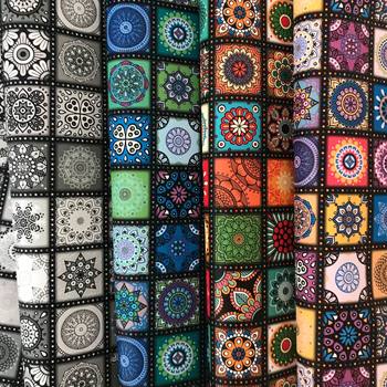 Factory Spot Korean Fashion Printed Leather Ethnic Style Tray Tea Tray Photo Frame Mobile Phone Case Artificial Leather Origin Supply