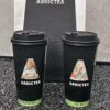 Commercial Disposable 90 Caliber Hollow Double-Layer Paper Cup for Hot Drinks, Anti-Scalding 500ml Custom Logo Milk Tea Cup
