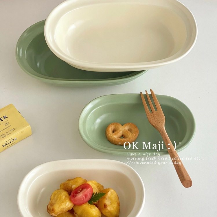 Style Tableware Salad Bowl Air Fryer Baking Bowl Oven Ceramic Steamed Egg Bowl Baked Rice Bowl