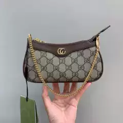 New Classic G Family Printed Underarm Bag Old Flower Genuine Leather Women's One-shoulder Crossbody Bag Cowhide All-match with logo