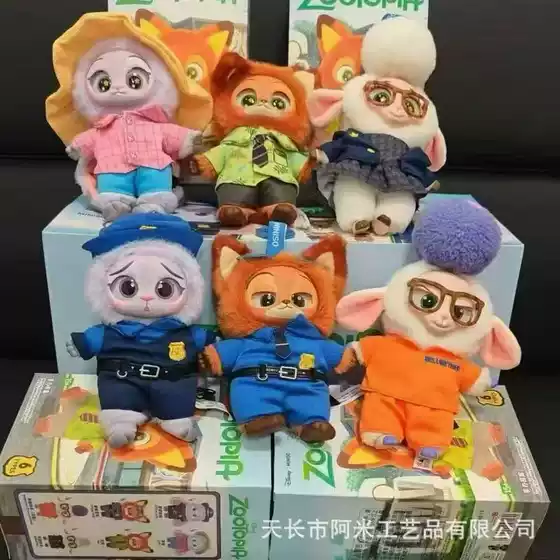 In-Stock Zootopia Plush Toys Judy and Nick, the Mayor's Son-In-Law, Trendy Collectible Dolls, Full Series, Cute