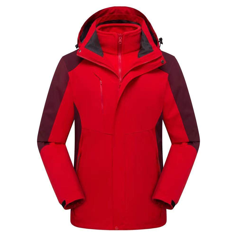 Outdoor three-in-one charge clothing detachable polar fleece charge clothing custom warm windproof waterproof coat LOGO