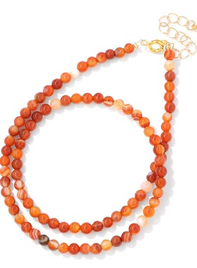 爆款热卖4mm天然石圆珠项链女紫水晶细珠链条时尚手链送朋友礼物