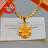 Vietnamese Sand Gold Niche Korean Fashion Lily Flower Collarbone Necklace for Women Gold-Plated Flower Pendant Tiktok Live Wholesale