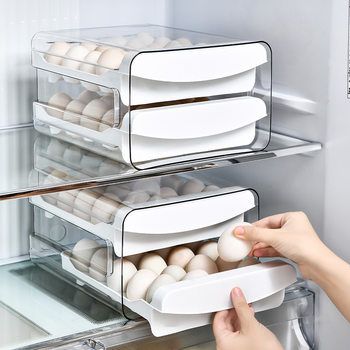 Food-Grade Egg Storage Box Refrigerator Household Storage Kitchen Crisper Heightened and Thickeneded Egg Tray Egg Box