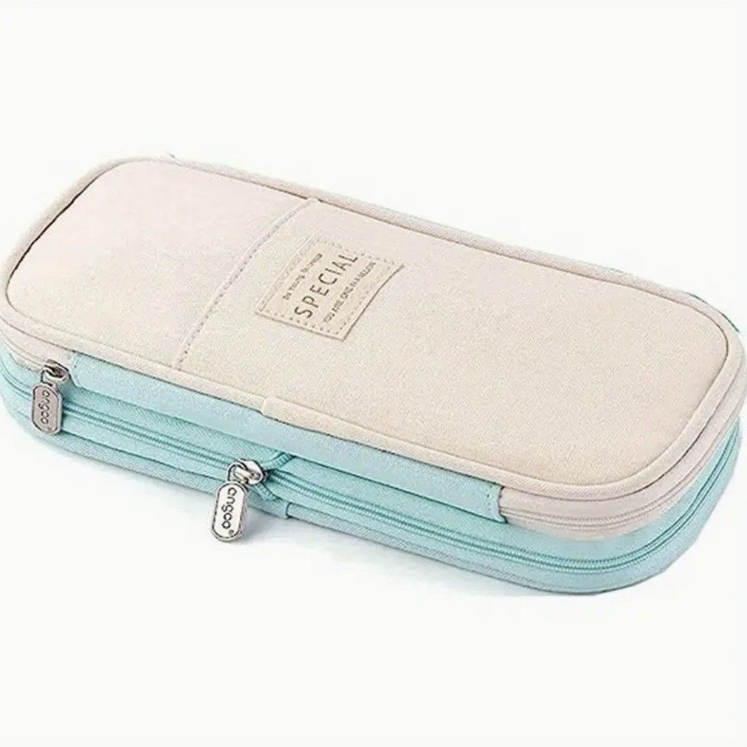Large-Capacity Stain-Resistant Pencil Case Student Creative Stationery Storage Bag Macaron Color Matching Pencil Case Stationery Box