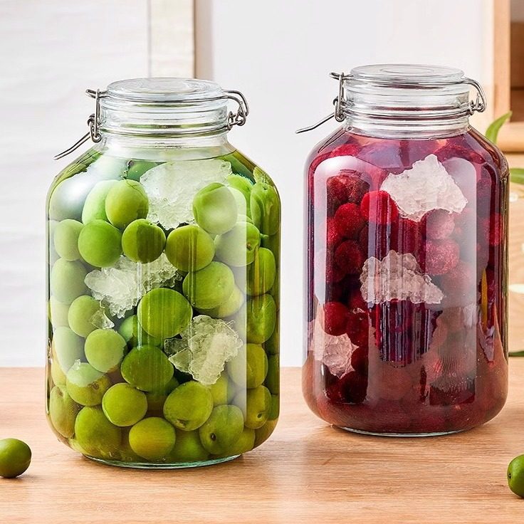 Transparent Glass Sealed Jar Food Grade Snap Lid Storage Jar Household Enzyme Jar Jam Jar Pickles Pickles Jar