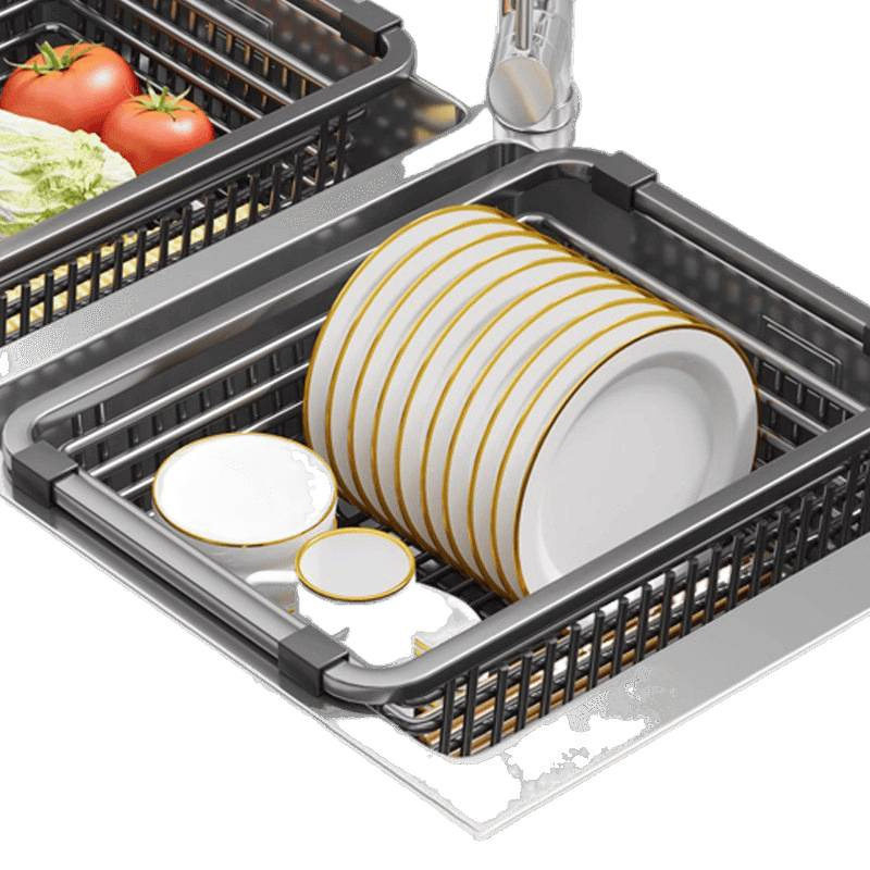 Kitchen Sink Strainer Basket Stainless Steel Sink Storage Basket Dishwashing Sink Dish Drainer Basket