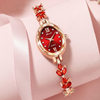 Swiss Counter Quality Fully Automatic Maple Leaf Ruby ​​Girls Watch Small Dial Bracelet Elegant Temperament Watch
