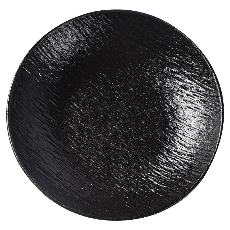 Vintage Rock Pattern Ceramic Western Food Plate Soup Plate Fish Plate Steak Dish Frosted Premium Black and White Tableware suit