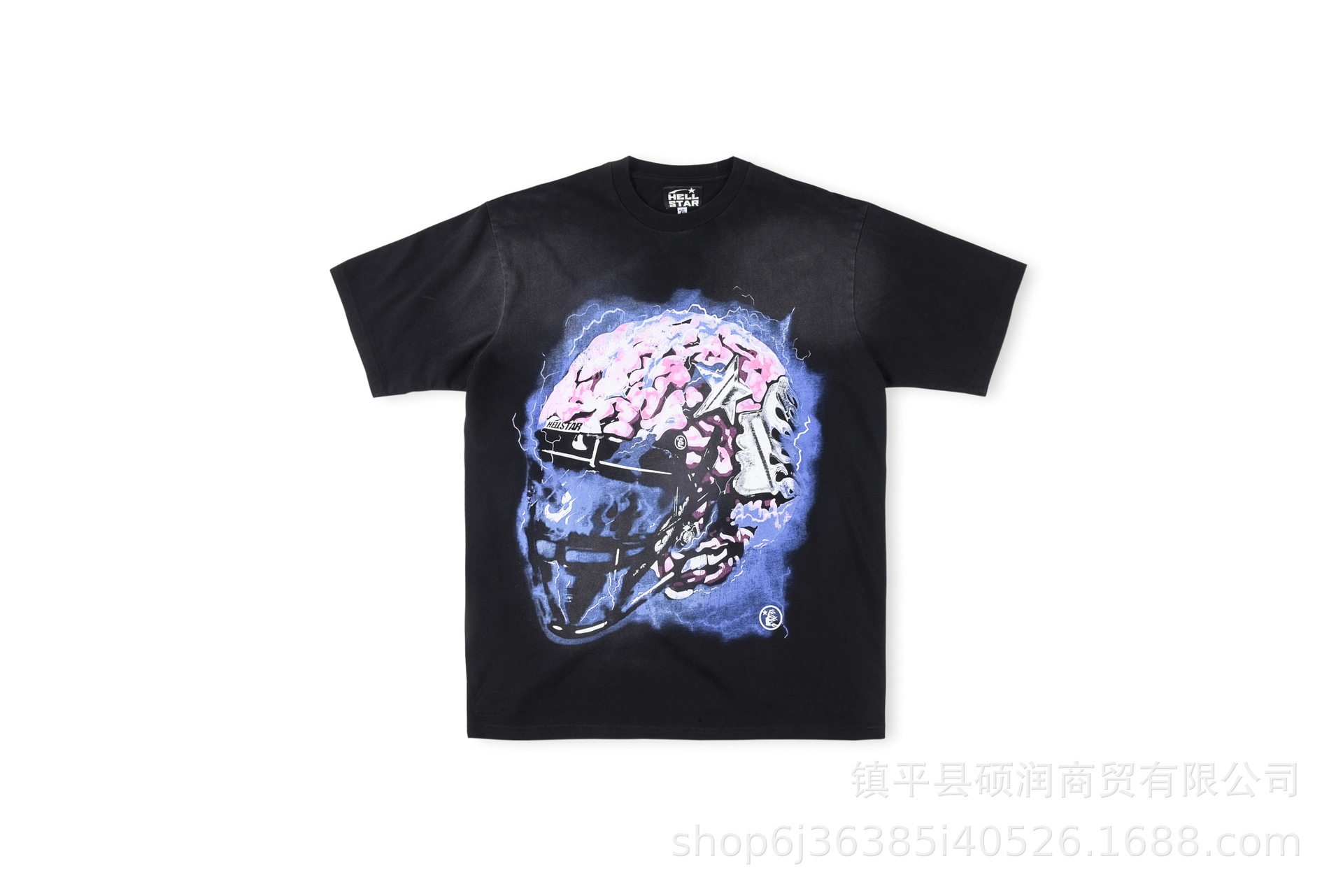 24SS cross-border Hellstar European and American trendy brand washed and distressed men and women's high street loose casual T-shirt