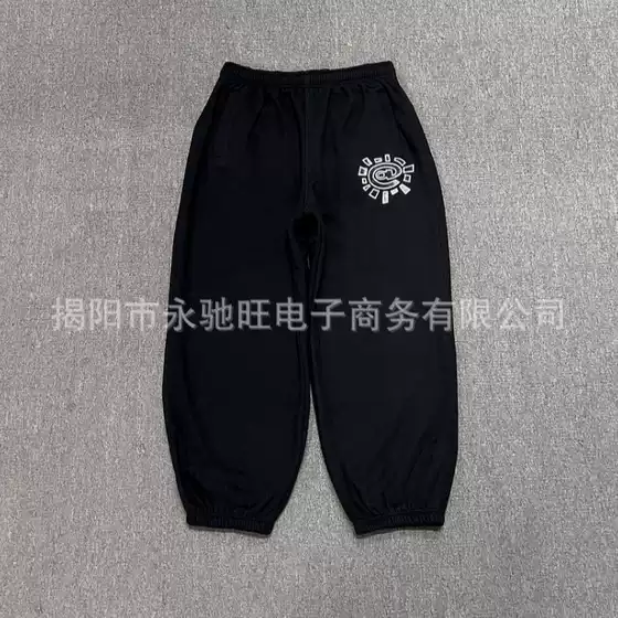 American Retro Street Cross-border Fashion Brand Sweatpants Printed Sports Pants Couple Hip-hop High Street Loose Casual Pants